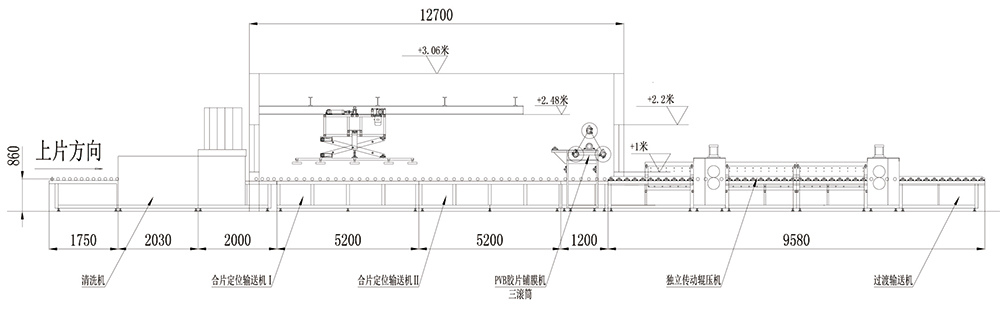 半自动夹层玻璃生产线结构图
